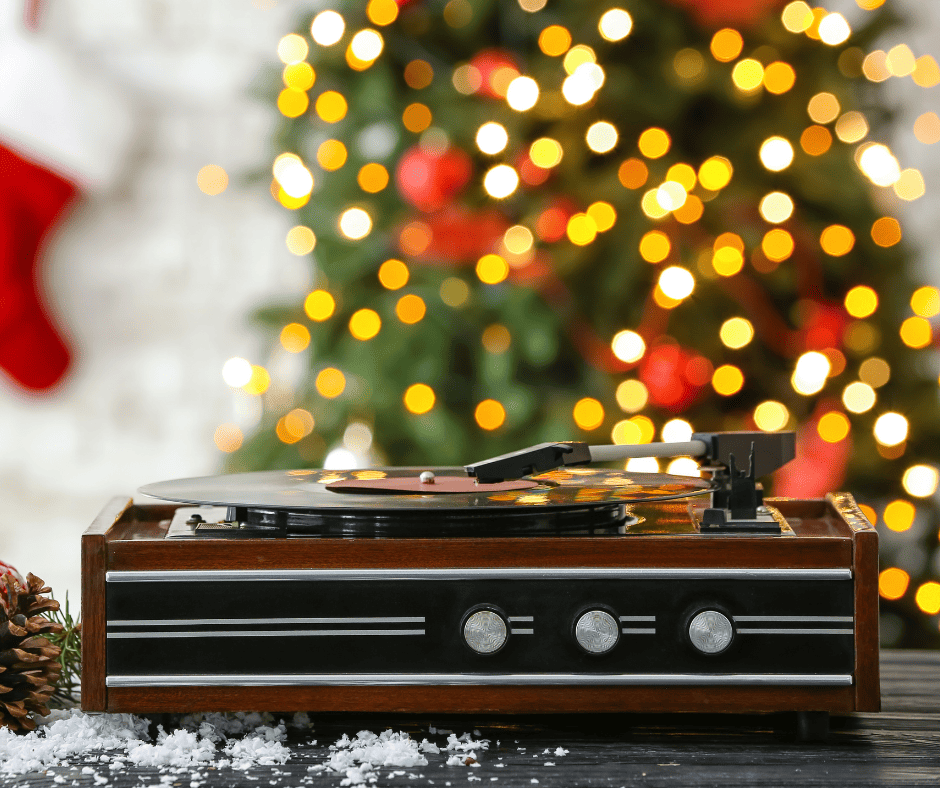 vinyl record playing christmas jazz