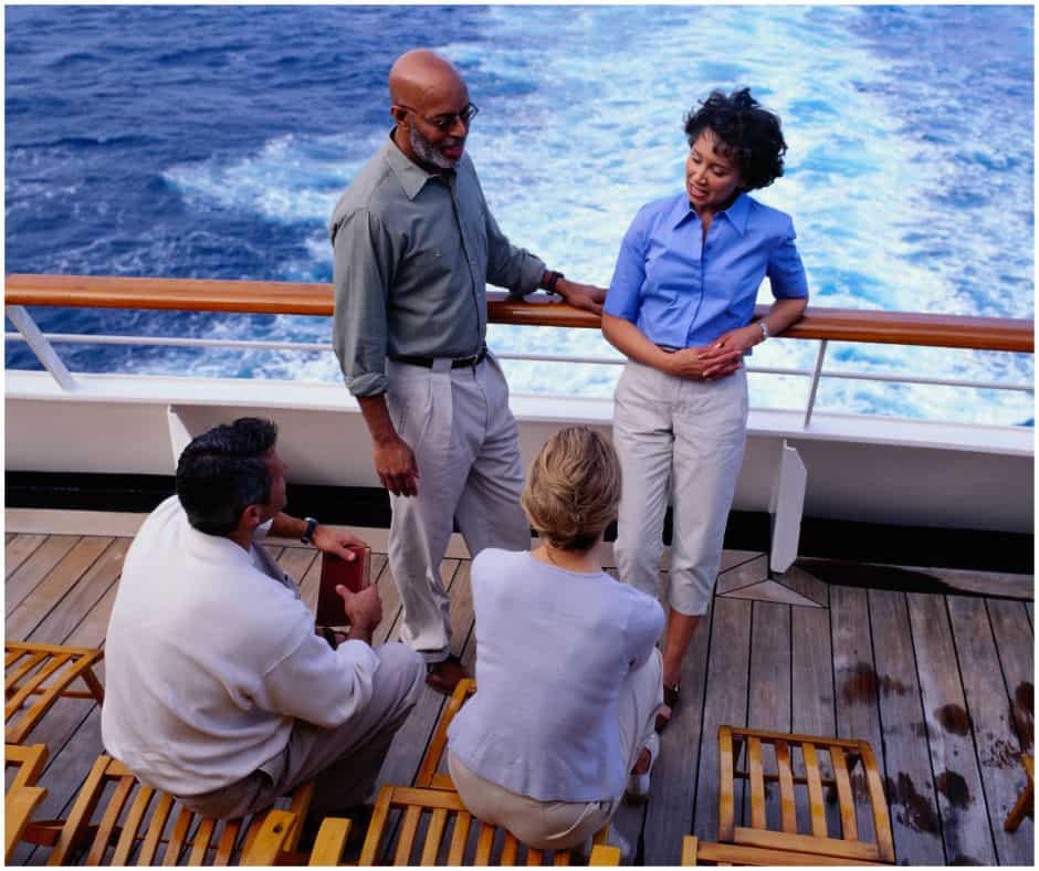 two couples on an ocean cruise